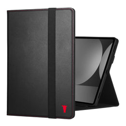 Black with Red Detail Leather Case for Samsung Galaxy Tab S9+