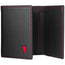 Black with Red Stitching Trifold Leather Wallet