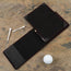 Microfibre lining of the Black with red detail Golf Scorecard Holder and Yardage Book Cover