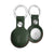 Leather AirTag Keyring - Green with Red Detail