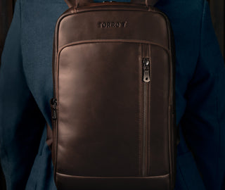 Dark Brown Leather Backpack