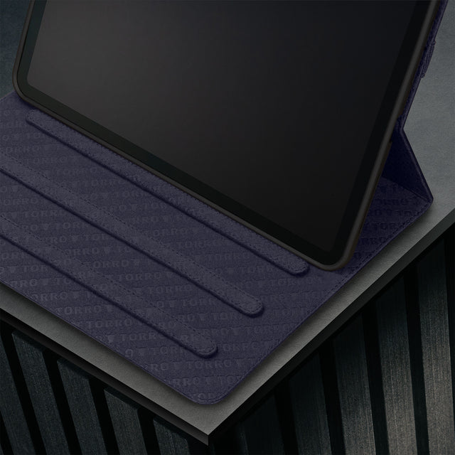Multiple viewing angles of the Navy Blue Leather Case for Apple iPad (10th Generation)