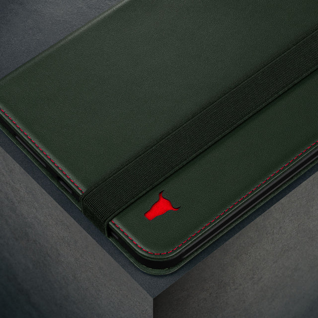 Green Leather (with Red Stitching) Case for iPad mini 6 (2021)