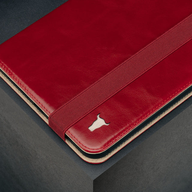 Close up of the Red Leather Case for iPad Mini 6th Generation (2021)
