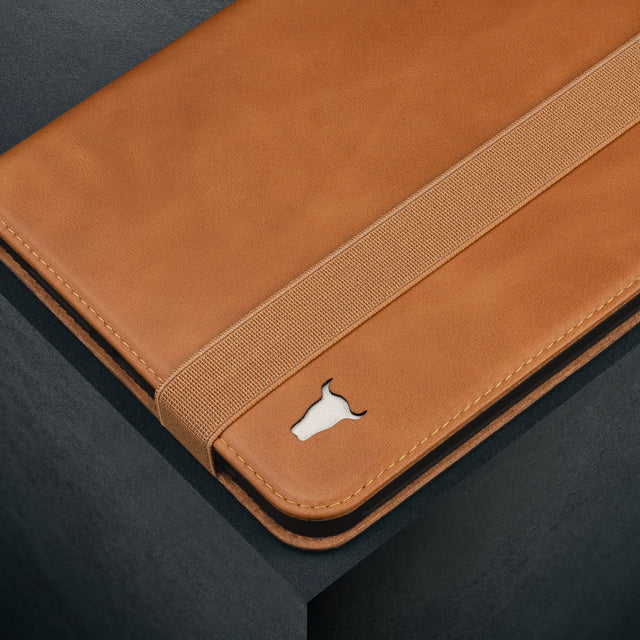 Close up of the Tan Leather Case for iPad Mini 6th Generation (2021)