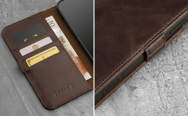 Apple iPhone 13 Mini Leather Wallet Case (with Stand function) Feature Focus