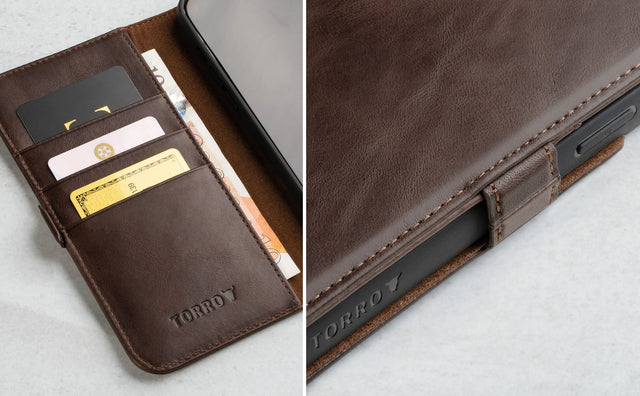 Apple iPhone 14 Leather Wallet Case (with Stand function) Feature Focus
