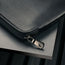 Black Leather Laptop Sleeve with Zip Closure