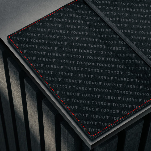 Soft microfibre lining inside the Pro edition of the Black with Red Detail Leather Golf Scorecard Holder