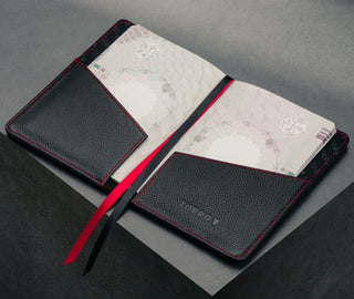 Inside of the Black Leather (with Red Stitching) Passport Holder