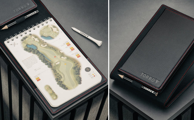 Leather Golf Scorecard Holder & Yardage Book Cover (PRO Edition) Feature Focus