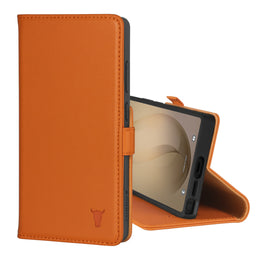 Orange Leather Stand Case for Galaxy S26 Ultra