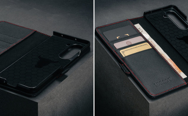 Samsung Galaxy Z Fold6 Leather Wallet Case (with Stand Function) Feature Focus