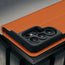 Camera cutout. onthe Orange Leather Stand Case for Galaxy S26 Ultra