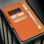 Card slots inside the Orange Leather Stand Case for Galaxy S26 Ultra