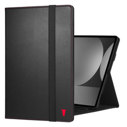 Black with Red Detail Leather Case for Samsung Galaxy Tab S9 Ultra