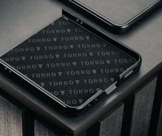 Microfibre lining of the Black with Red Detail Leather Case for Galaxy  Flip7