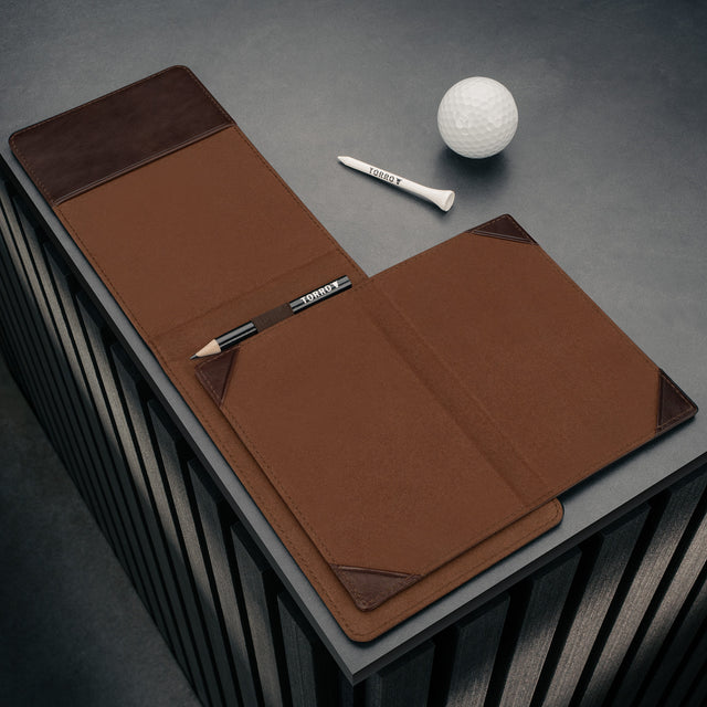 Dark Brown Golf Scorecard Holder and Yardage Book Cover